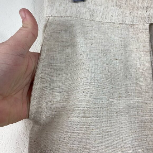 Jonny Cota Studio Women's Linen Wrap Cropped Wide Leg Pants in Natural 4 - Picture 4 of 9